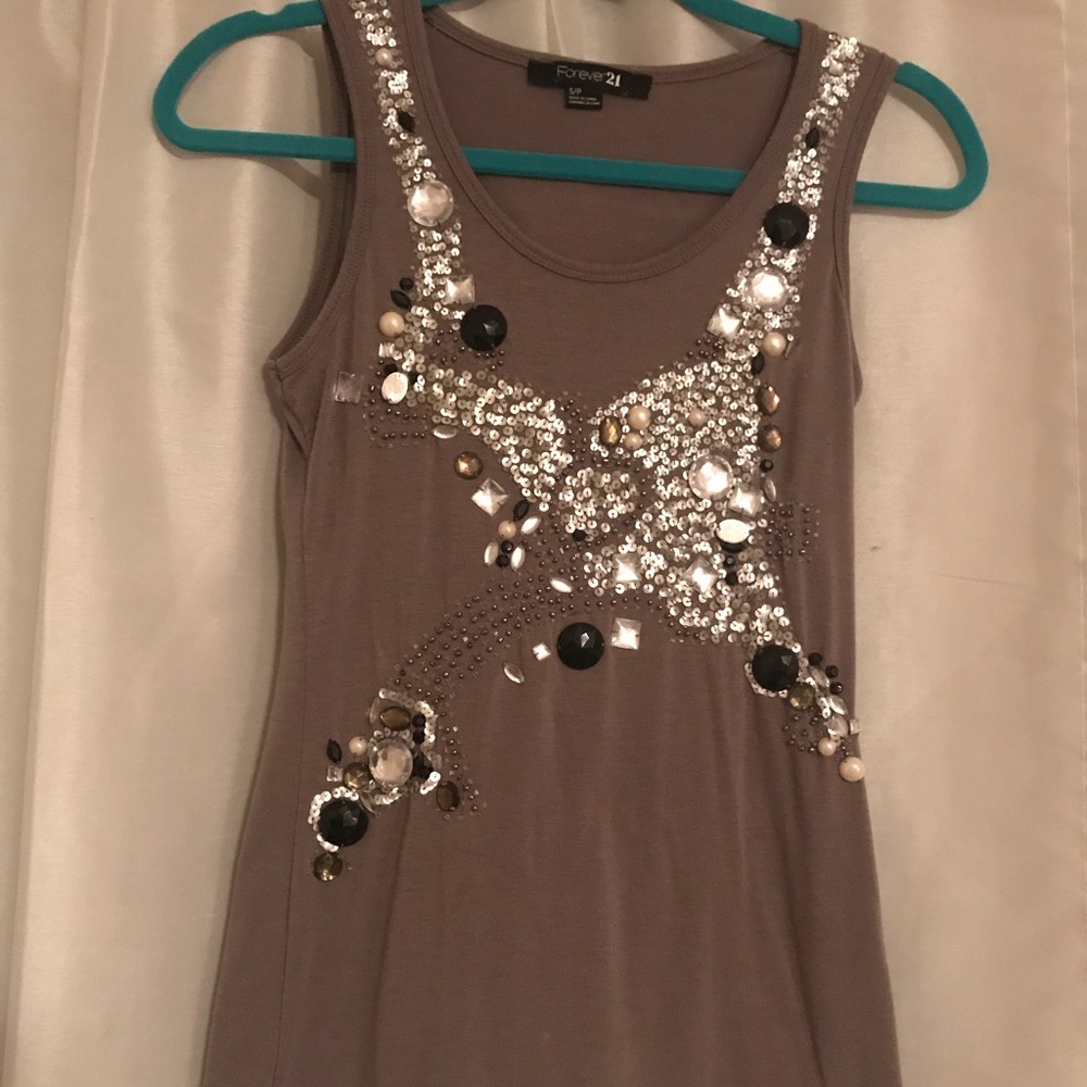 Jeweled gray tank